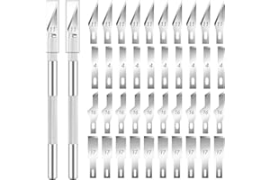 Artcut Cutter Di Precisione 42 Pz Taglierino Di Precisione, 2 Pz Bisturi con 40 Lame Taglierino, Bisturi Modellismo Taglierino Mini Cutter, Bisturi per Pane, Taglierino Piccolo (Argento)