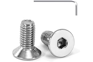 Tunejoy Viti a Testa Svasata M5 x 12 mm Vite a testa svasata Brugola Bulloni in Acciaio Inox A2 V2A Viti a Testa Piatta Norma DIN 7991 con Chiavi a Esagono Filettatura Completa 20 pezzi