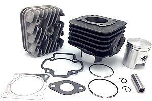 ONE BY CAMAMOTO | Kit Groupe Thermique Cylindre 70cc pour Piaggio Liberty, Vespa ET2, Zip, Gilera Typhoon, Storm, Stalker, Scarabeo | Diamètre 47mm, Complet de Tête, Piston et Garnitures