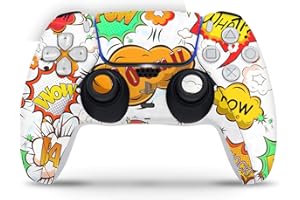‎SKINS4U Skins4u Design Aufkleber Skin Wrap Folie für Sony PlayStation 5 Controller PS5 DualSense Skins Schutz Folie Comics Weiss