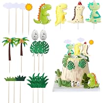 Kapokr Dino Geburtstag Deko Set – 25-teilig Mit 3D-Dinosauriern Für Kuchen & Party