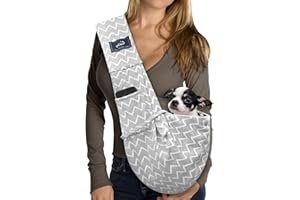 CUBY Tragetücher Hunde Kleine Hunde Katze Sling Pet Tragetuch Single Schulter Pet Bag für Reisen Hundetragebeutel (Graue Streifen)