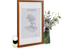 CLASSIC BY CASA CHIC Casa Chic Marco de Fotos de 73x53 cm, Marcos de Fotos Multiples para Mesa y Pared, para Casa u Oficina, Marco Fotos con Posición Vertical y Horizontal, Hechos de Cristal y Madera para Póster