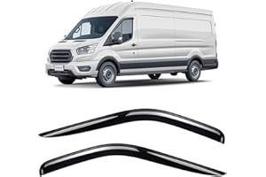 CLIM ART Tape-on Wind deflectors for/compatible with Ford Transit 2013-2025 Van (mk8) - Rain deflector - Car accessories - Car wind deflectors - Sun, Rain&Noise Protection - Warranty -2 set