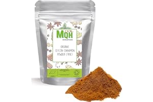 MQH WHOLEFOODS Organic Ceylon Cinnamon Powder (True Cinnamon) Premium Quality! Soil Association Certified (100g)