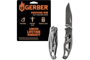Gerber Fällkniv med slät Blad och Fickclip, Bladlängd: 5,6 cm