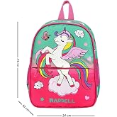 GENC DIJITAL BASKI Pembe Unicorn Desenli Anaokulu Kreş Sırt &Ccedil;antası, 24x33x10 cm, &Ccedil;ok Renkli