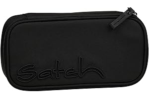 Satch Schlamperbox extra groß inkl. Trennfach Reißverschlussfach Stiftehalter Geodreieck Sichtfenster für Stundenplan