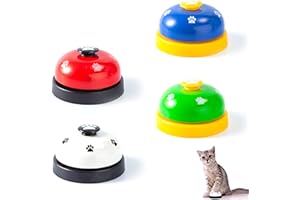 LTHERMELK 4 Stücke Trainingsglocken FüR Haustiere， Mit Rutschfester Unterseite Haustier Glockenspielzeug Hunde Katzen Toilet TöPfchen Trainings mit Großem Button