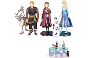 Zhuporn 5 Stück Frozen Figuren Set, Frozen Tortendeko, Elsa, Olaf, Anna Cake Topper, Eiskönigin Kuchendekoration, Geburtstags Hochzeit Kuchen Dekoration für Kinder Mädchen