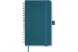 BEZEND Pocket Diary 2026 Week to View (Jul 25-Dec 26) Spiral, A6 15.5 x 9 cm. Slim Weekly Planner with Pen Holder & Inner Pocket, Vegan Leather Softcover, Dark Green