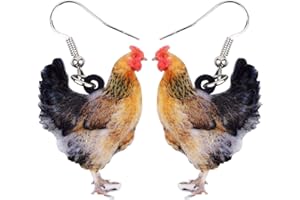 DOWAY Acrylic Charm Cute Chicken Hen Rooster Earrings Drop Dangle Jewelry for Women Girls Funny Party Gifts