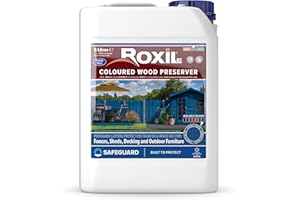 Roxil Lasure Préventive Bois 5L – Bleu Cobalt – Intérieur & Extérieur – Protection Contre Pourriture, Champignons, Larves & Termites