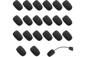 JEYORZY 20 Pcs Bonnette Micro, protections en mousse pour micro, Mini Bonette Microphone, Casque Microphone Bonnette, Mousse Micro, Mousse Micro Casque, Mini Microphone Casque Pare-brise, cache micro