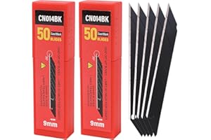 GOMAKE Winjun 100 stück Cuttermesser Kohlenstoffstahl 30 Grad Abbrechklingen 9mm Cutter Klingen Messer Ersatzklingen für Teppichmesser Bastelmesser Rot