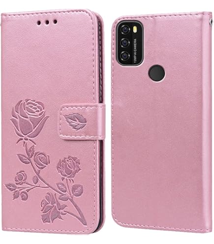 Leder-Folio-Hülle Für Blackview A70 2021 – Mit Kartenfächern, Ständerfunktion Und RFID-Schutz, Farbe Rot