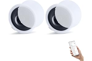 VEVOR 2 st takmonterade högtalare, 203,2 mm infällda Bluetooth-högtalare för inomhusbruk vardagsrum hemmabio montering 2-vägs enkel toppeffekt 50 W