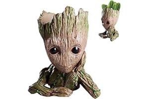 YISKY Groot Flower Pot, Groot Plants Pot with Drainage Hole, Groot Figures Cute Model, Groot Plant Pot Flowerpot, Groot Action Figures for Plants and Pen Holders, Plants Garden Aquarium Decoration (B)