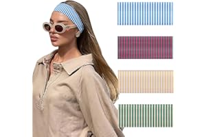 Cosmeria Hairband Women With Stripes, Soft And Comfortable Sports Headband Made Of Polyester And Spandex, Perfect For Yoga, Running And Everyday Life