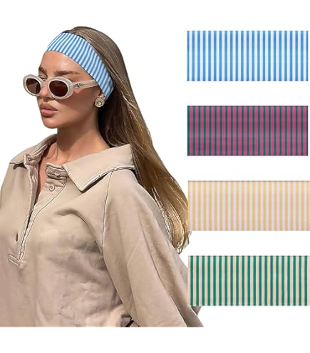 Toionmm 6 Stück Haarband, Yoga Headbands, Elastische Haarbänder Damen