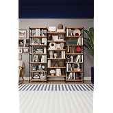 ASRA TREND Petra Desen METALK03 3 Mod&uuml;ll&uuml; 17 Raflı End&uuml;striyel Metal Kitaplık 165 cm Genişlik Modern Salon K&uuml;t&uuml;phanesi%100 MD