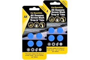 AA Car Essentials - 8 x All Seasons Screenwash Tablets - makes up to 40 litres - Effective to -4C - Save on Plastics
