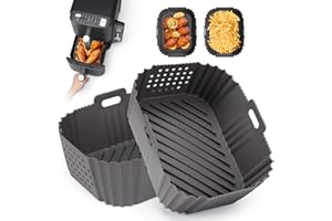 ENSINE Moule Silicone Air Fryer Pour Ninja Double Stack Xl Friteuse Sans Huile Sl400eu, 2 Moules En Silicone Pour Friteuse Sans Huile Ninja Af400eu, Princess 8l, Innsky 8l, Llivekit 9l, Emerio 9l (Gris)