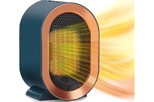 LYMYBETY Portable Electric Heaters, 1200W Ceramic Plug in Fan Heater, with 2 Heat Modes & Overheating & Tip-Over Protection, Energy Saving, Small Smart Space Heaters for Bedroom, Living Room (Blue)