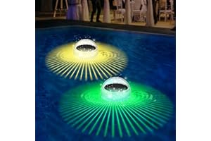 SUGFAY Lot de 2 éclairages solaires de piscine - LED flottantes - Avec changement de couleur - Étanche - Pour décoration de piscine - Éclairage sous-marin pour piscines, parcs aquatiques et piscines, étangs
