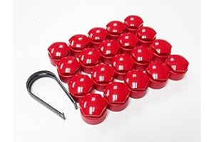 Partsdealers® Cubiertas redondas para tuercas de rueda para Audi A1 A3 A4 A5 A6 A7 A8 TT Q3 Q5 Q7 17 mm (rojo)