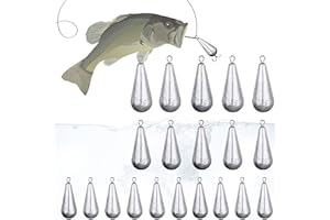 behone 20 pezzi Piombo da Pesca Forma di goccia Pesca Drop Shot(7g/10g/15g) Attrezzatura da Pesca Pesi da Pesca Pesi da Pesca Kit Adatto per la Pesca in Mare all'aperto e la Pesca D'acqua Dolce