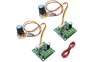 RUNCCI-YUN 2pcs 1.8V 3V 5V 6V 12V 2A PWM Motor-Drehzahlsteller,DC drehzahlregler 12v,Motordrehzahl Schalter Controller Potentiometer Schalter 1803BW