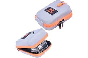 FOSOTO Funda Bolsa Estuche para Cámara Compacta Digital Rígida Antigolpe,Gris, EVA Dura,con Correa de Cuello para Canon PowerShot IXUS Sony DSC-HX60 WX350 500 W830 Fujifilm XF10 FinePix Xp130 140