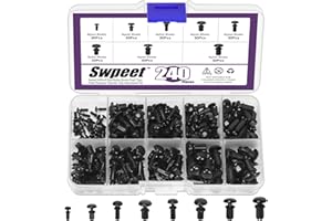 Swpeet 240Pcs 8-Größen Auto Retainer Clips Push Clips Nieten Kit, Nylon Befestigungen Push Retainer Kit für Auto Innenausstattung Zubehör, Stoßstange, Kühler Shield Yoke und Splash Shield Retainer