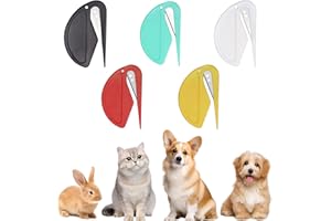 VCSJW Entfilzungsmesser Katze,Open Knot Comb 5 Stücke,Entfilzer Hund,Pet Knotting Comb,Haustier-Entwirrungsmesser mit Stahlklinge,Fellpflege-Knoter,Perfekt zum Entfernen von Verfilzungen