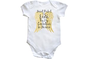 Hippowarehouse Hand picked for earth by my grandma in heaven baby vest bodysuit (short sleeve) boys girls