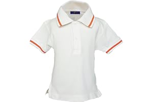 Pi2010 - Polo niño con Bandera de España en Cuello y Mangas, Blanco, 100% algodón