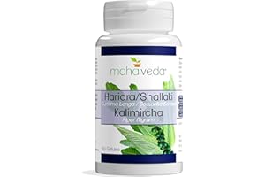 MAHA VEDA Phyto Sud Curcuma Poivre Noir et Boswellia pour les Articulations et Muscles - Curcuma Gelules - Haridra Shallaki Kallimircha - Dosage Renforcé - 60 gelules - Fabriqué en France