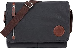 LOSMILE Borse a spalla da uomo, Borse Messenger Borsa a Tracolla Borsa di Tela. (Nero)