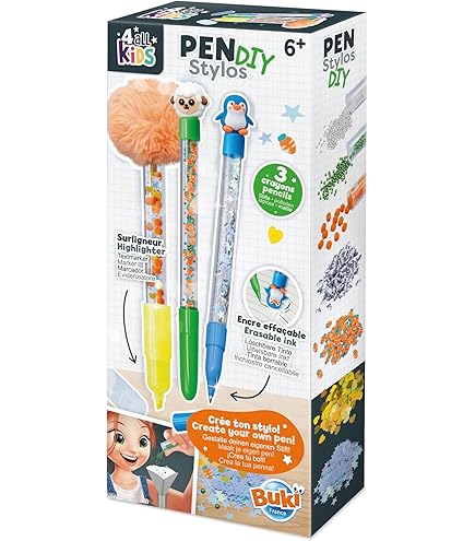 Aischens Kit De Création De Stylos Animaux Adorables, 15 Stylos Personnalisé Magnifiques Pour Maison, École, Fêtes & Activités Manuelles - Idée Cadeau Créatif Fille Garçon 6 7 8 9 10 Ans