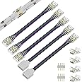 PAUTIX RGB COB LED Strip Connector Set,Included 4-Pin Connector, Transparent Gapless Connectors,Dual Ends Extension Connectors and 4Pin Plug for 10mm Width RGB COB Light Strip(NOT for 5mm/8mm Lights)