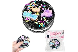 DONCIETY Black Taba Squishy, Valentines Day Gift for Kids Squishy Squeeze Spielzeug Taba Squishy Keks Stressabbau Spielzeug Squishy Ultraweiches Biscuit Stress Relief Spielzeug Valentine's Day Birthday