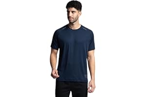 Jockey MV16 Men's Nylon Regular Fit Lightweight Microfiber Solid Round Neck Active Wear T-Shirt with Breathable Mesh