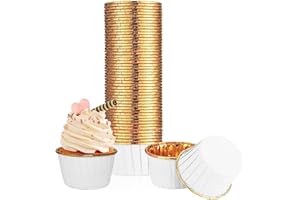 DQZSY Lot de 100 caissettes à cupcakes, moules à muffins en papier sulfurisé pour la maison,caissettes à muffins en papier d'aluminium jetables pour anniversaire, mariage, fête de Noël