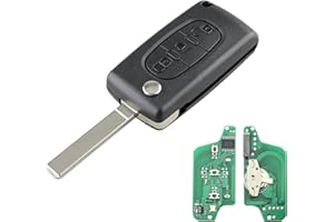 Heart Horse 3 botón Carcasa Mando Llave de Coche para Citroen C2 C3 C4 C5 C6 C8, Peugeot 307 407 Funda de Llave Remoto, 207 Carcasa Repuesto Llave de Coche con 433 MHz ID46 Chip VA2 Hoja (CE0523)