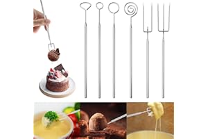 EUIEUT 6 Stk Pralinengabel Edelstahl Schokoladengabel Schokolade Pralinenbesteck Pralinengabeln DIY Pralinen Besteck Tunkgabel Zubehör Schlitzlöffel Tauchgabel Fonduegabeln für Hause Restaurants Hotel