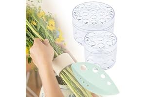 Vilbocr Spiral Ikebana Stem Holder Flower Arrangement Holder Set of 2 Spiral Stem Holder 1 Leaf Stripping Tool for Flowers Bouquet Twister for Flower Arrangement (Transparent color)