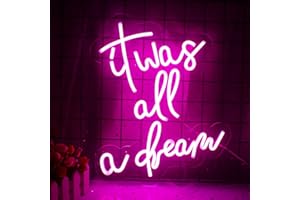WANXING It Was All A Dream Neon Sign Light Dream Neon Lights DéCoration Murale Pour Les Lettres De FêTe De Mariage Led Signs Club Office Hotel Pub Cafe Hochzeit Geburtstagsfeier 16,5 "X 13,4" (Rosa)