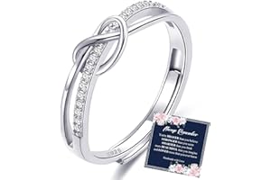 MOROTOLE To My Daughter Sterling Silver Ring Forever Linked Silver Rings for Women S925 Adjustable Thumb Rings for Mum Love Knot Mother Daughter Rings Christmas Mother'S Day Gifts