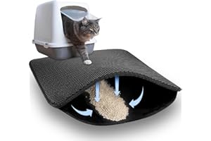 GOWKEEY Alfombra Gatos Arenero, 46×60cm Alfombrilla Arenero Gato, Diseño de Doble Capa en Forma de Panal Estera de Arena para Gatos, Alfombra Arenero Gato, Cat Litter Mat, Alfombra de Basura, Fácil de Limpiar